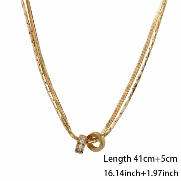 Brand New Titanium Steel Double Layer Clavicle Chain Necklace. - Picture 3 of 9